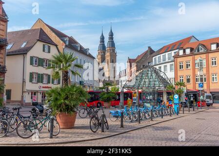 Speyer, 16. September 2020: Blick auf den Postplatz in Speyer Stockfoto