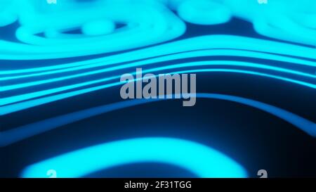 Eine abstrakte formlose Neon Kurven 3D Render Stockfoto