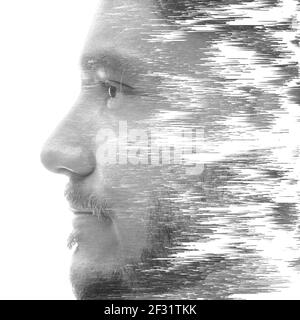 Ein kreatives Männerportrait mit Textur-Effekt Stockfoto
