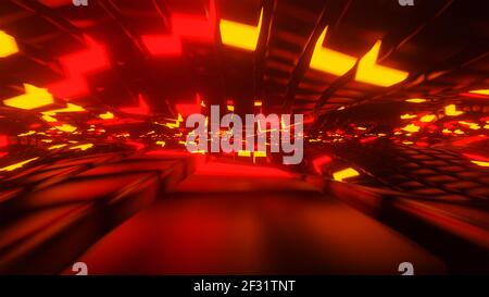 Abstrakte Neon Cube Lichter 3D Render Stockfoto