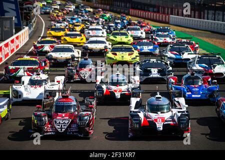 01 LOTTERER Andre (deu), JANI Neel (che), SENNA Bruno (BH), Rebellion R13 Gibson Team Rebellion Racing, 08 ALONSO Fernando (Spa), BUEMI Sebastien (che), NAKAJIMA Kazuki (jpn), HARTLEY Brendon (NZL), CONWAY Mike (gbr) Toyota TS050 Hybrid LMP1 Team Toyota Gazoo Racing, während des 2019-Stunden-Testtages in Le Mans 24 Am 2. Juni auf der Rennstrecke von Le Mans, Frankreich - Foto Antonin Vincent / DPPI Stockfoto