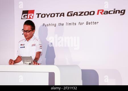 Shigeki Tomoyama, Executive Vice President bei der Toyota Pressekonferenz während des 2019-Stunden-Rennens von Le Mans 24, vom 15. Bis 16. Juni auf der Rennstrecke von Le Mans, Frankreich - Foto Xavi Bonilla / DPPI Stockfoto