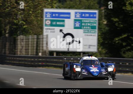 36 LAPIERRE Nicolas (Fra), NEGRAO André (BRA), THIRIET Pierre (Fra), Alpine A470 Gibson Team Signatech Alpine Matmut, Aktion während des 2019-Stunden-Testtages von Le Mans 24, am 2. Juni auf der Rennstrecke von Le Mans, Frankreich - Foto DPPI Stockfoto