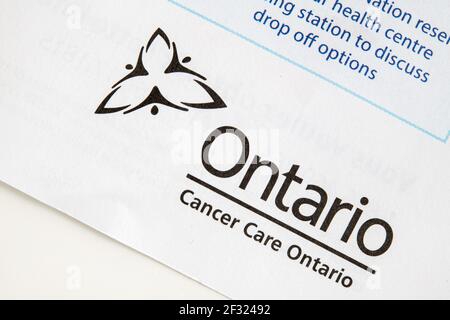 Ontario Cancer Care Form, Kanada Stockfoto