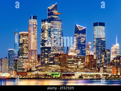 Hudson Yards Wolkenkratzer, West Side New York Skyline, Manhattan Skyline, New York City. Stockfoto