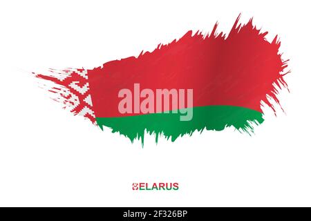 Flagge von Belarus im Grunge-Stil mit wehenden Effekt, Vektor Grunge Pinselstrich Flagge. Stock Vektor