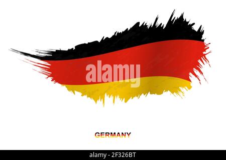 Flagge Deutschlands im Grunge-Stil mit Windeffekt, Vektor Grunge Pinselstrich Flagge. Stock Vektor