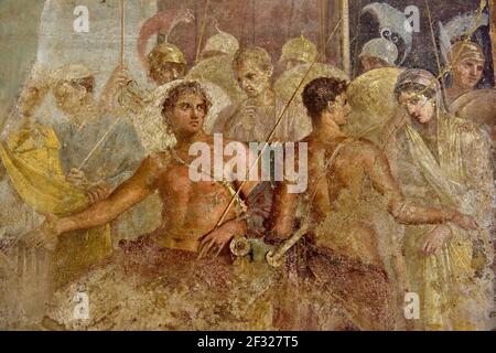 Geographie / Reisen, Italien, Wandmalerei, Archäologisches Nationalmuseum, Museo Archeologico Nazional, Additional-Rights-Clearance-Info-Not-Available Stockfoto