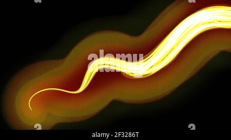 Abstrakter künstlerischer Hintergrund. Moderne dynamische Kurve. Pinselstriche. Buntes Spektrum. Neon. Moderne Kunst. Alkoholtinte Farben. Digitales Malen. 4K. Stockfoto