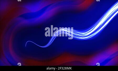 Abstrakter künstlerischer Hintergrund. Moderne dynamische Kurve. Pinselstriche. Buntes Spektrum. Neon. Moderne Kunst. Alkoholtinte Farben. Digitales Malen. 4K. Stockfoto