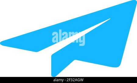 Symbol für Papierebene. Papier Flugzeug Logo Design. Blaue Farbe Papier Flugzeug Symbol Piktogramm. Vektorgrafik. Stock Vektor