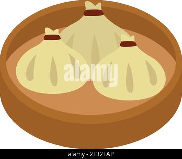 Asiatische DIM Sum, Illustration, Vektor auf weißem Hintergrund Stock Vektor