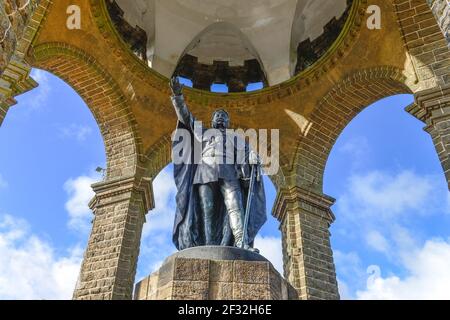 Kaiser-Wilhelm-Denkmal, Porta Westfalica, Bezirk Minden-Lübbecke, Nordrhein-Westfalen, Deutschland Stockfoto