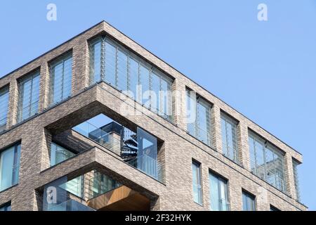 Ein Detail der modernen Architektur. Port Praski Wohnsiedlung in Warschau, Polen, Europa. Stockfoto