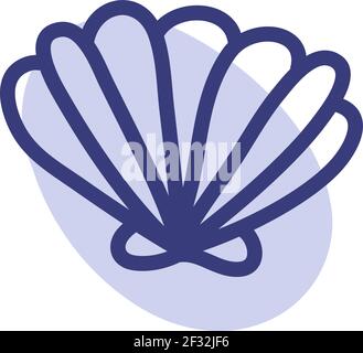 Niedliche Meeresmuschel, Illustration, Vektor auf weißem Hintergrund Stock Vektor