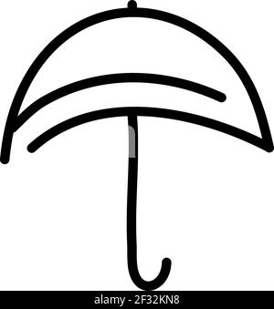 Regenschirm mit Streifen, Illustration, Vektor auf weißem Hintergrund Stock Vektor