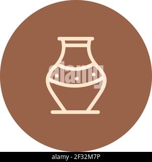 Einfache antike Tonvase, Illustration, Vektor auf weißem Hintergrund Stock Vektor