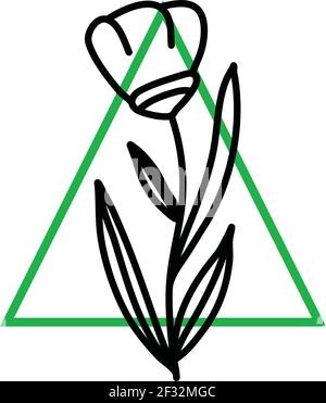 Eine Tulpe, Illustration, Vektor auf weißem Hintergrund Stock Vektor
