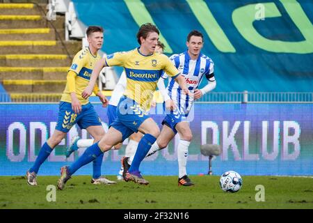 Odense, Dänemark. März 2021, 14th. Peter Bjur (29) von Broendby, WENN er während des Superliga-Spiels 3F zwischen Odense Boldklub und Broendby IF im Nature Energy Park in Odense gesehen wurde. (Foto Kredit: Gonzales Foto/Alamy Live News Stockfoto