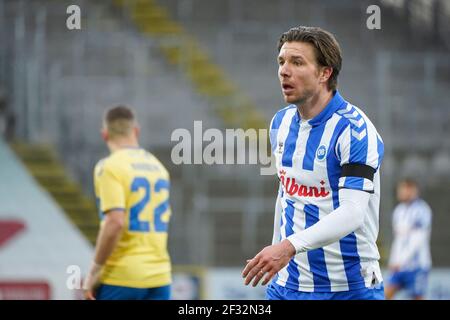 Odense, Dänemark. März 2021, 14th. Mart Lieder (9) von ob beim Superliga-Spiel 3F zwischen Odense Boldklub und Broendby IF im Nature Energy Park in Odense. (Foto Kredit: Gonzales Foto/Alamy Live News Stockfoto