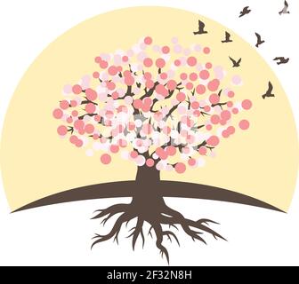 Cherry Tree Blossom Stock Vektor