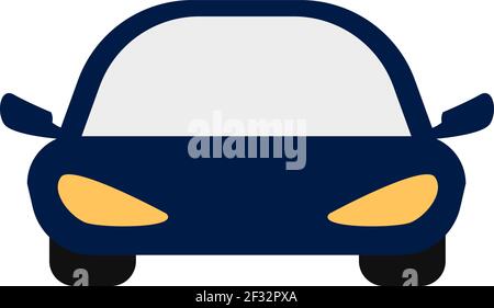 Kleines blaues Auto, Illustration, Vektor auf weißem Hintergrund Stock Vektor