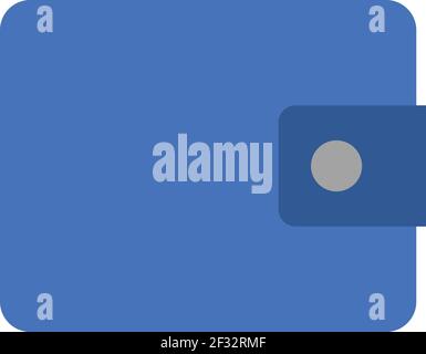 Blaue Brieftasche, Illustration, Vektor auf weißem Hintergrund Stock Vektor