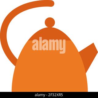 Orange Teekanne, Illustration, Vektor auf weißem Hintergrund Stock Vektor