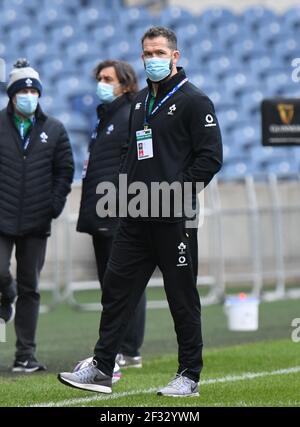 BT Murrayfield Stadium, Edinburgh, Schottland UK,14th. März 21. Guinness Six Nations Spiel.Schottland gegen Irland. Irish Rugby Head Trainer Andy Farrell. Kredit: eric mccowat/Alamy Live Nachrichten Stockfoto