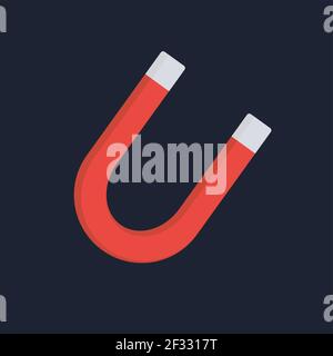 Magnet, Illustration, Vektor auf weißem Hintergrund. Stock Vektor
