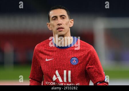 Paris, Frankreich. März 2021, 15th. Paris SG Mittelfeldspieler ANGEL DI MARIA war das Opfer eines gewalttätigen Home Jacking, deren Familie während des Raubüberfalls während des Spiels der französischen Fußballmeisterschaft entführt wurde, Ligue 1 Uber isst, Zwischen Paris Saint Germain und FC Nantes im Stadion Parc des Princes - Paris Frankreich .FC Nantes gewann 2:1 Credit: Pierre Stevenin/ZUMA Wire/Alamy Live News Stockfoto