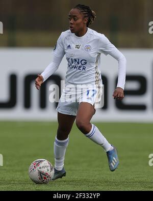 DURHAM CITY, GROSSBRITANNIEN. MÄRZ 14th Paige BAILEY-GAYLE aus Leicester City während des FA Women's Championship Matches zwischen dem Durham Women FC und Leicester City im Maiden Castle, Durham City am Sonntag, 14th. März 2021. (Kredit: Mark Fletcher, Mi News) Kredit: MI Nachrichten & Sport /Alamy Live Nachrichten Stockfoto