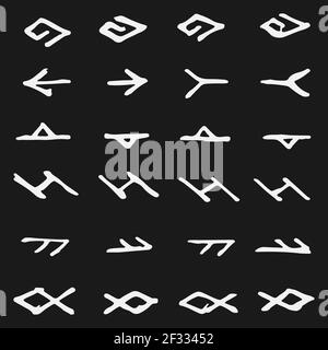 Nahtloses Muster in Form von norwegischen Runen. Stock Vektor