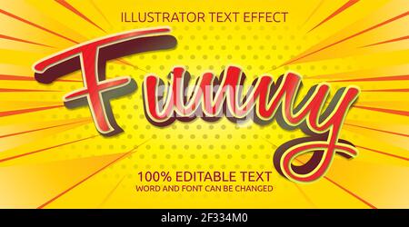 Editierbarer Texteffekt, lustiger Stil Stock Vektor