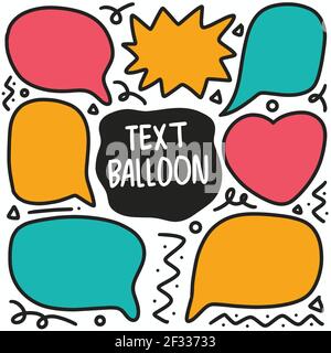 Handgezeichneter Doodle verschiedene Text Ballon Stock Vektor