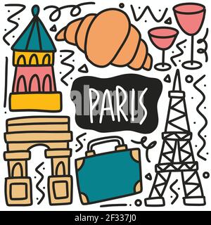 Handgezeichneter Doodle paris Urlaub Stock Vektor