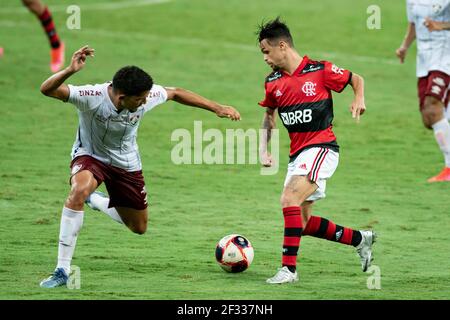 Rio, Brasilien - 14. märz 2021: Michael Spieler im Spiel zwischen Flamengo gegen Fluminense von Carioca Championship im Maracana Stadium Stockfoto