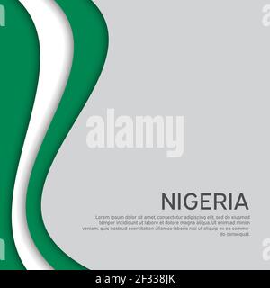 Abstrakt schwenkende nigeria-Flagge. Kreativer Hintergrund in nigeria Flaggen Farben für Urlaub Karte Design. Nationales Plakat. Staatliche nigerianische patriotische Abdeckung Stock Vektor