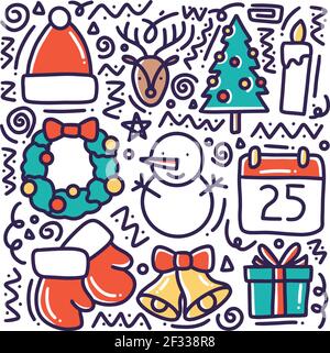 Handgezeichnete Winterkollektion Doodle Stock Vektor