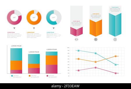 Balkendiagramm Diagramm Statistical Business Infographic Element Set Stock Vektor