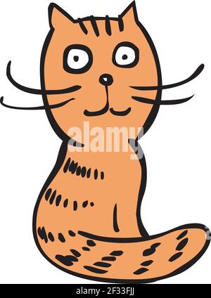 Lustige Cartoon Katze Vektor Illustration Stock Vektor