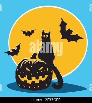 Niedliches Monster, Kitty und Spinne Stock Vektor