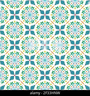 Vektor nahtlose Muster. islamische und arabische Musterfliesen. Moderne, stilvolle Textur mit Mandala-Design. Geometrisches Raster wird wiederholt. Einfaches Grafikdesign. Stock Vektor