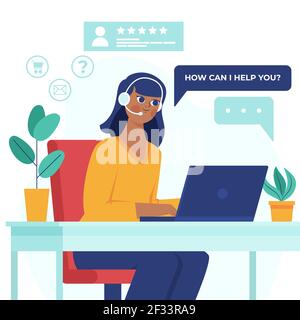 Organisch flach Kundensupport Illustration Vektor Illustration. Stock Vektor