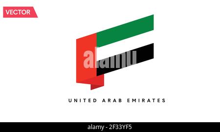 Flaggensymbol Vereinigte Arabische Emirate. Vektor isolierte Illustration der Flagge der Vereinigten Arabischen Emirate Stock Vektor