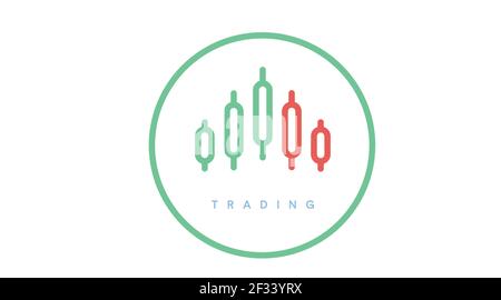 Vektor isolierte Trading-Symbol oder Illustration, mit Kerzen oder Kerzenständer Stock Vektor