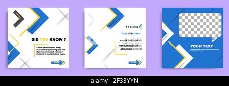 Social Media Tutorial, Tipps, Trick, Wussten Sie Post Banner Layout Vorlage mit geometrischen Hintergrund und memphis Muster Design-Element Stock Vektor