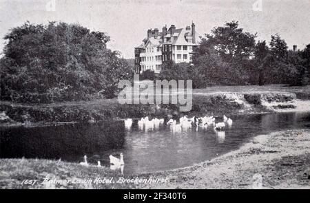 Balmer Lawn Hotel, Brockenhurst, New Forest, Hampshire, England, Vereinigtes Königreich. Antike Postkarte. Herausgeber: Unbekannt. Stockfoto