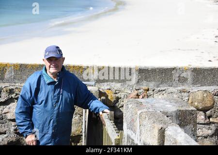 Schafschur bei Huisnish Sheep fank, Huisinish, Isle of harris, Western Isles, Schottland, VEREINIGTES KÖNIGREICH Stockfoto