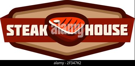 Logo Des Steak House. Fleisch Symbol Flach Isoliert Grafik Stock Vektor